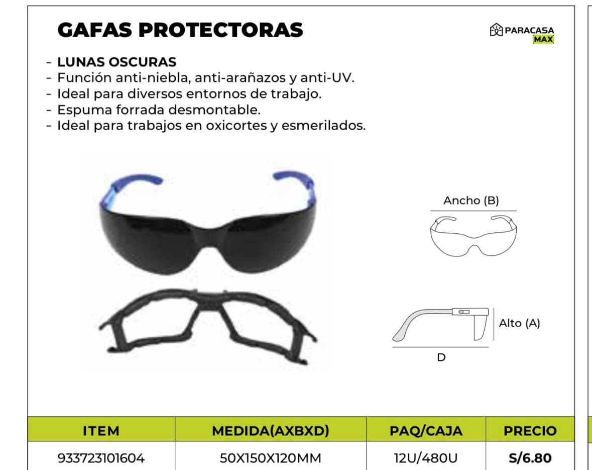 Lentes para soldar