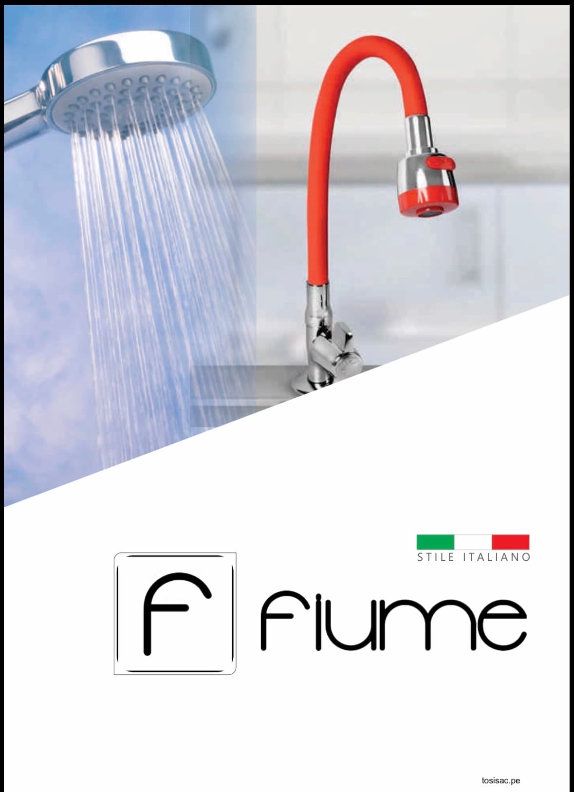 Grifo Flexible Rojo Fiume - Estilo Moderno Italiano