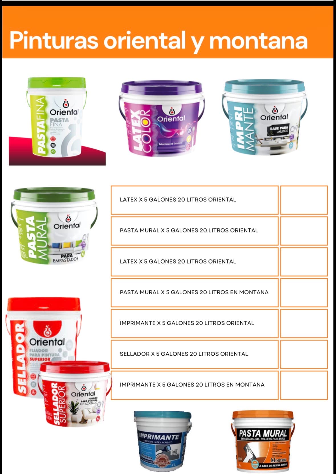 Pintura Látex Oriental Interior/Exterior 20L