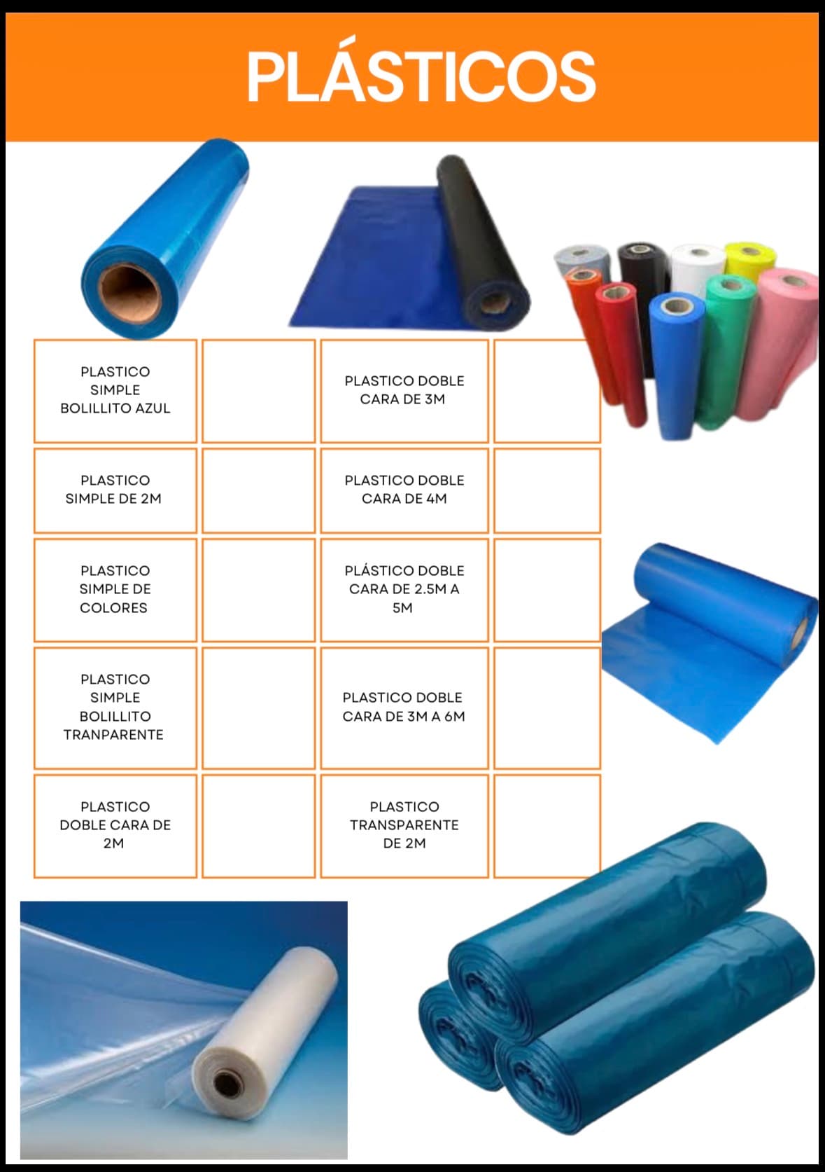 Rollos de Plástico para Protección y Usos Múltiples
