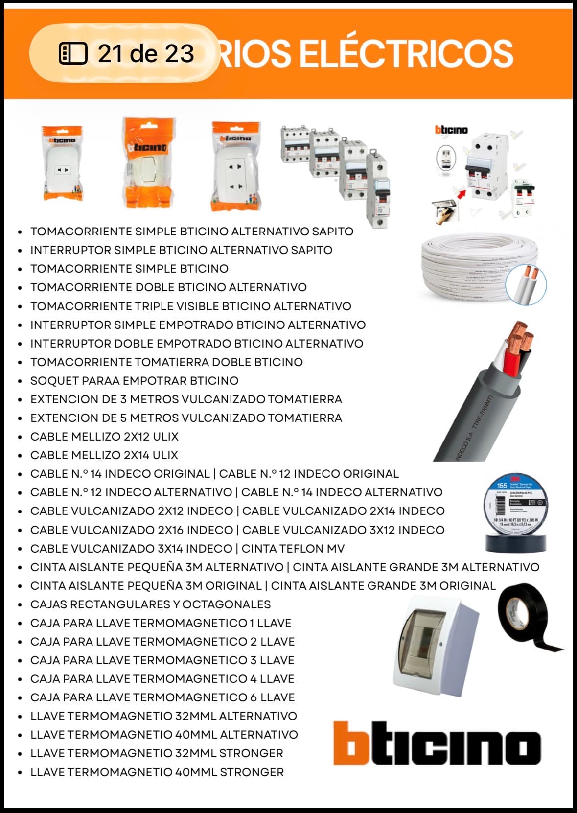 Suministros Eléctricos Bticino y Esenciales para Obra